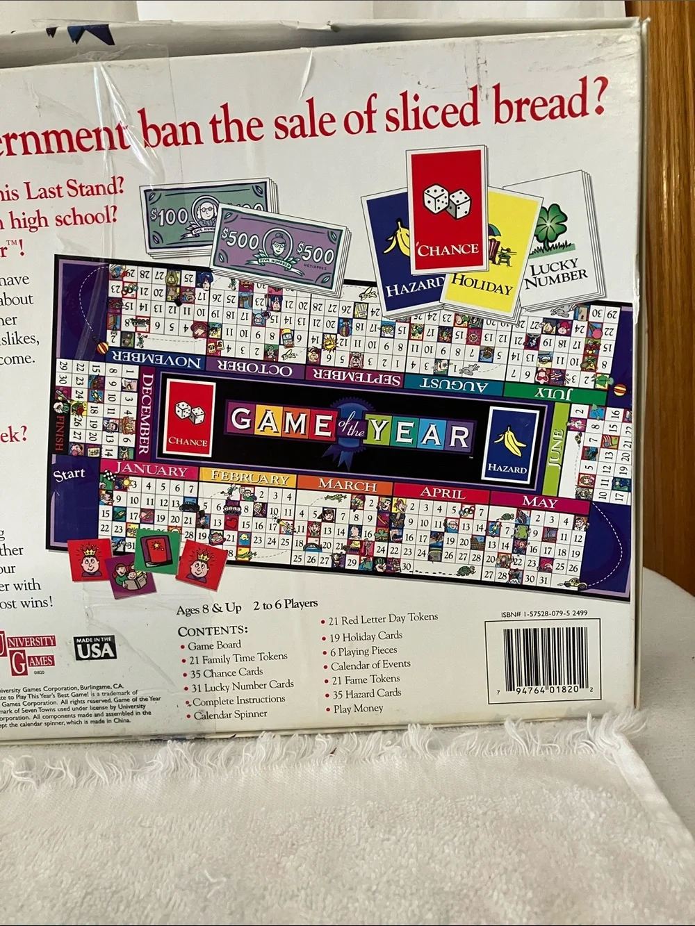 University Games 1977 Game of the Year Fun Family Game 8 & Up-1 missing piece.